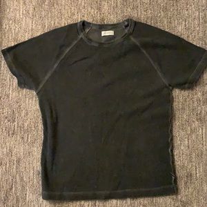 Ribbed black over-dyed Saturdays New York short sleeve tee - M